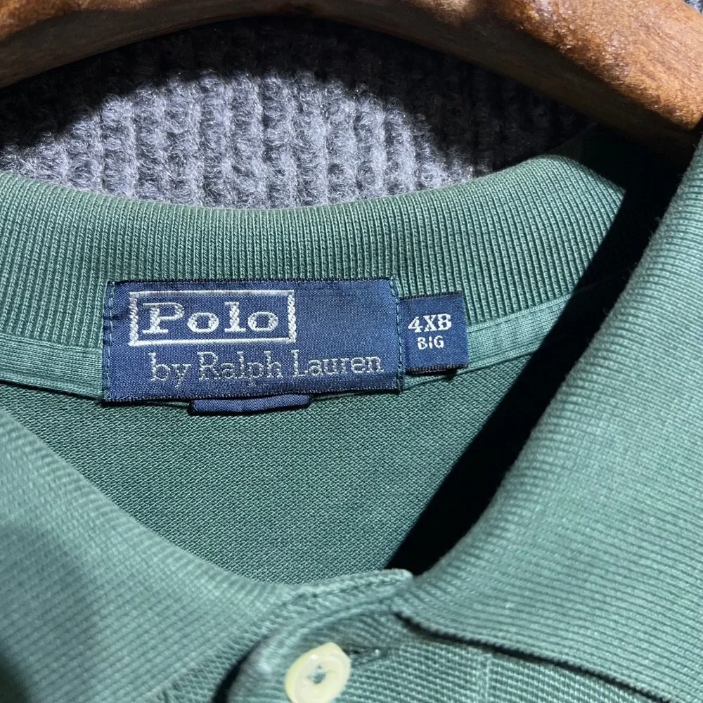 Polo Ralph Lauren Polo Shirt Mens 4XB Green Big Pony Short Sleeve Cotton Mesh